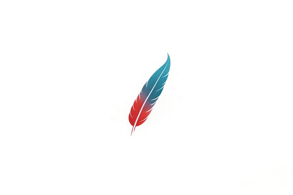 Feather logo white background lightweight. AI generated Image by rawpixel.