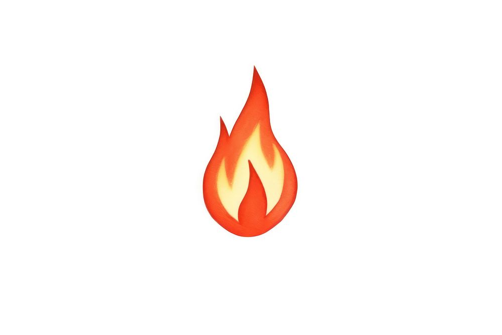 Fire sign logo white background. AI generated Image by rawpixel.
