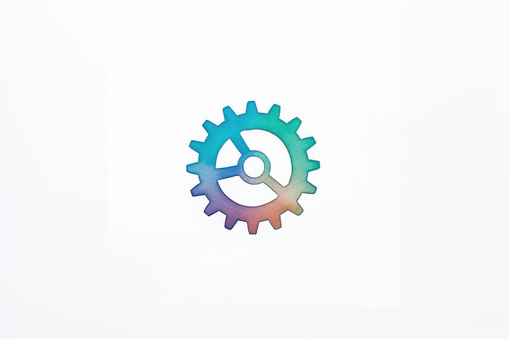 Gear logo white background technology. AI generated Image by rawpixel.