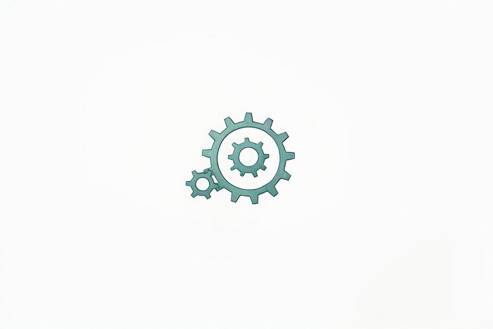 Gear wheel logo white background. AI generated Image by rawpixel.