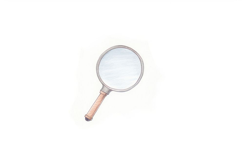 Magnifying glass racket white background reflection. AI generated Image by rawpixel.