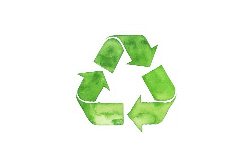 Recycle symbol logo white background. AI generated Image by rawpixel.