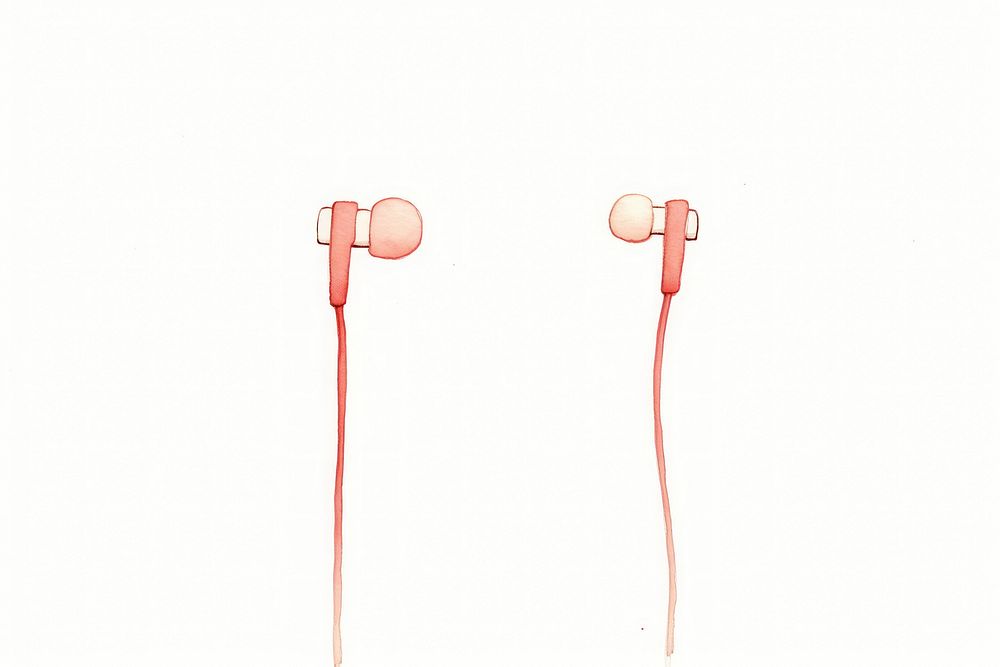 Sign of earphones headphones white background electronics. AI generated Image by rawpixel.