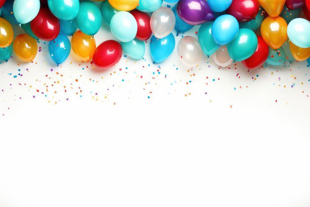 Celebrate backgrounds balloon white background. AI generated Image by rawpixel.