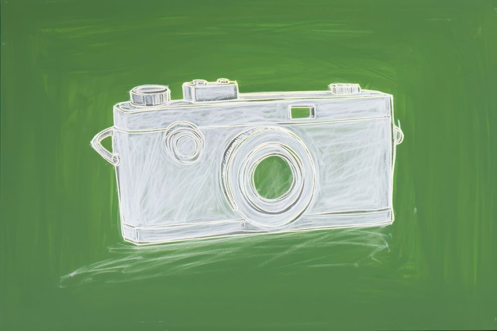 Film camera sketch green art. AI generated Image by rawpixel.