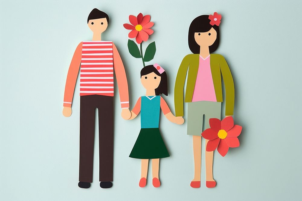 Dad mom kid art representation togetherness. AI generated Image by rawpixel.