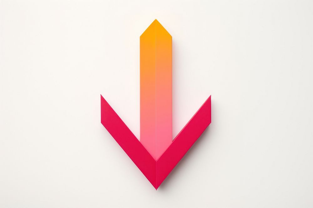 Upward arrow symbol creativity origami. AI generated Image by rawpixel.