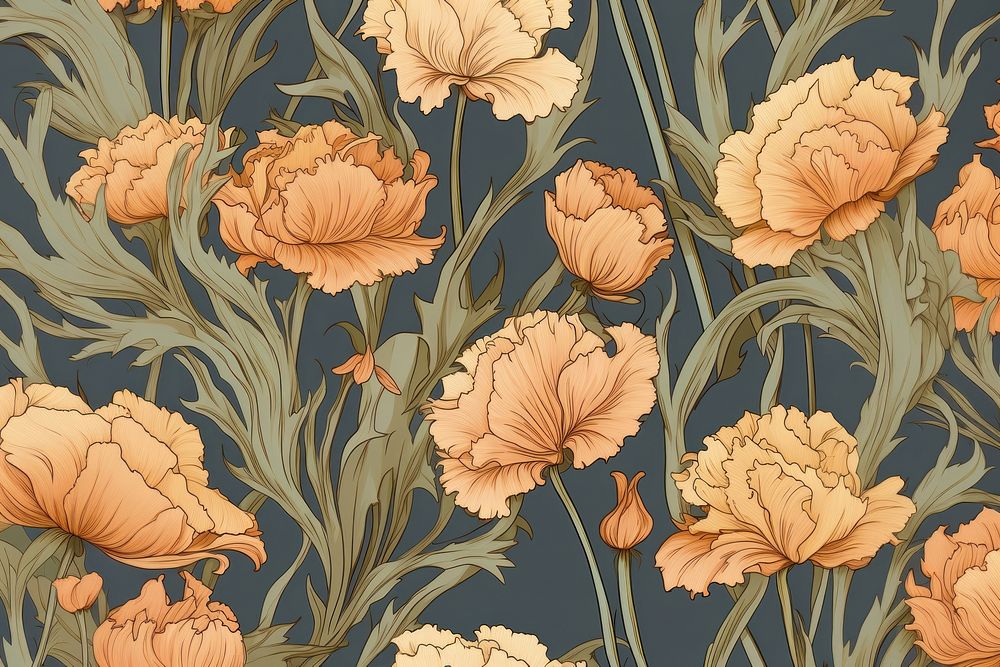 Carnations wallpaper pattern plant. 