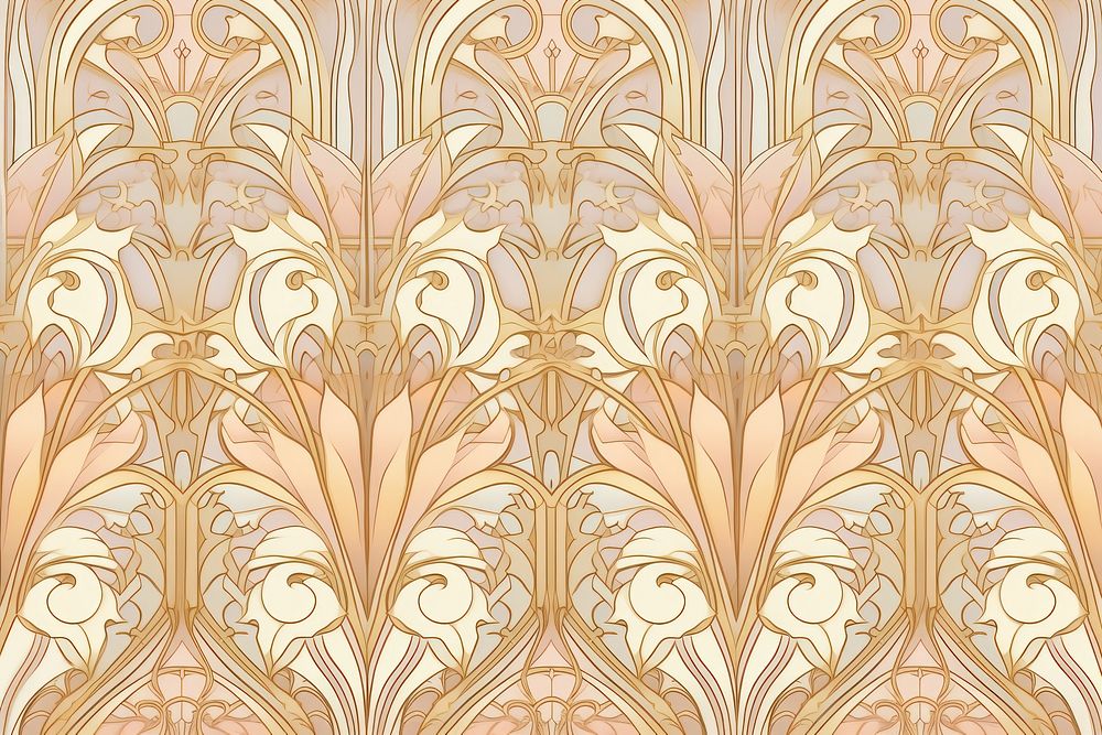Art nouveau architecture wallpaper pattern line. AI generated Image by rawpixel.