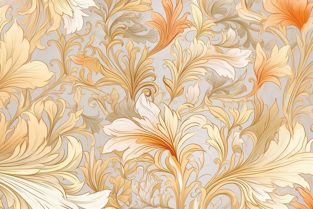 Floral pattern wallpaper art backgrounds. AI generated Image by rawpixel.