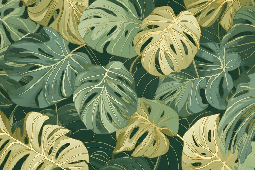 Monstera wallpaper outdoors nature. AI generated Image by rawpixel.