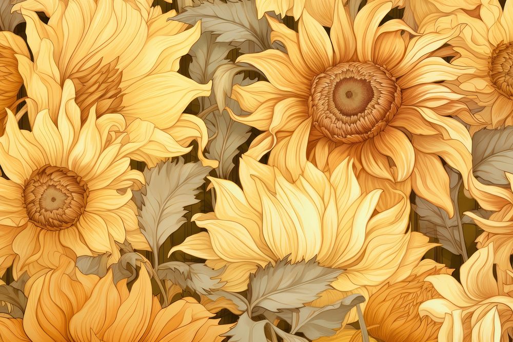 Sunflowers wallpaper pattern plant. 
