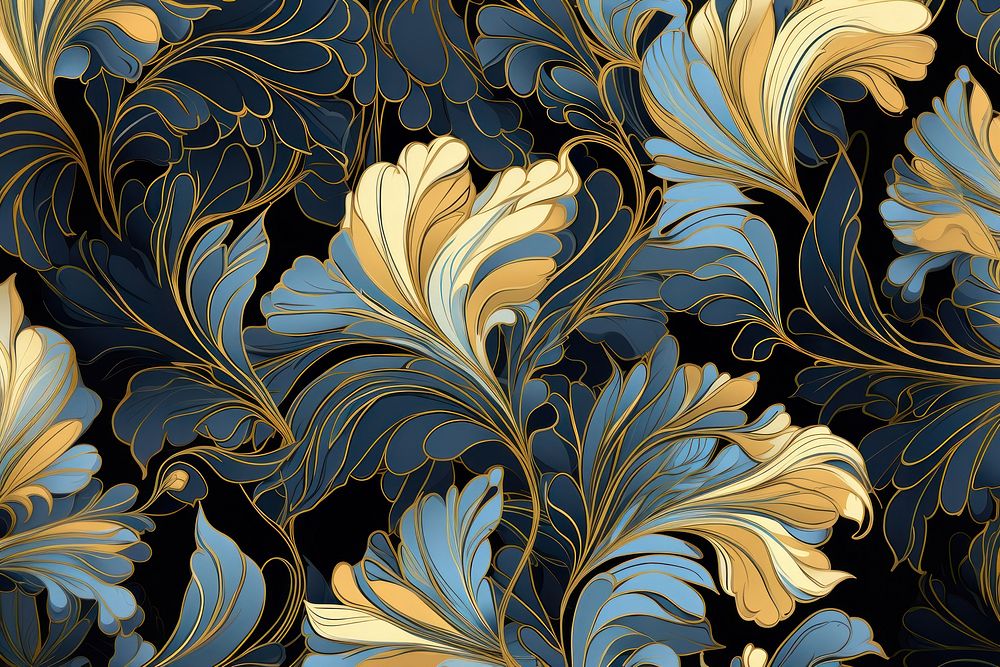 Leaves pattern gold art. AI generated Image by rawpixel.