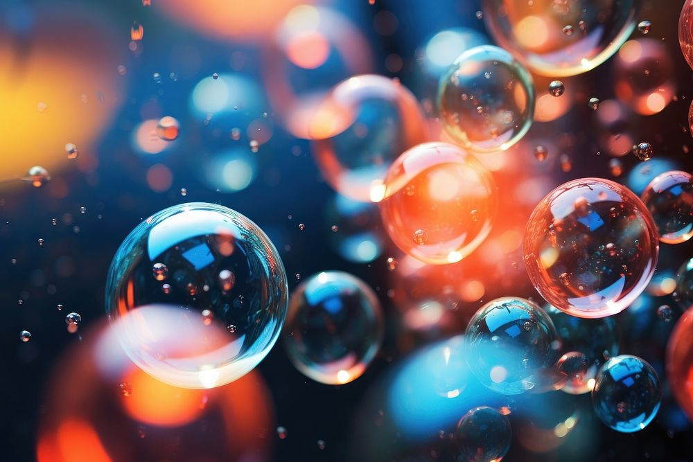 Bubbles abstract sphere light. AI generated Image by rawpixel.
