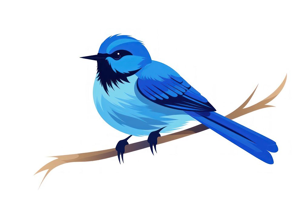 Blue bird animal white background creativity. AI generated Image by rawpixel.