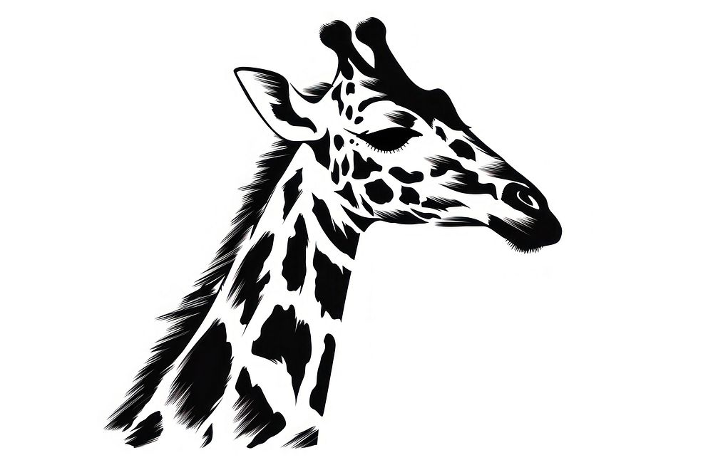 Giraffe pattern on paint brush stroke wildlife drawing animal. AI generated Image by rawpixel.
