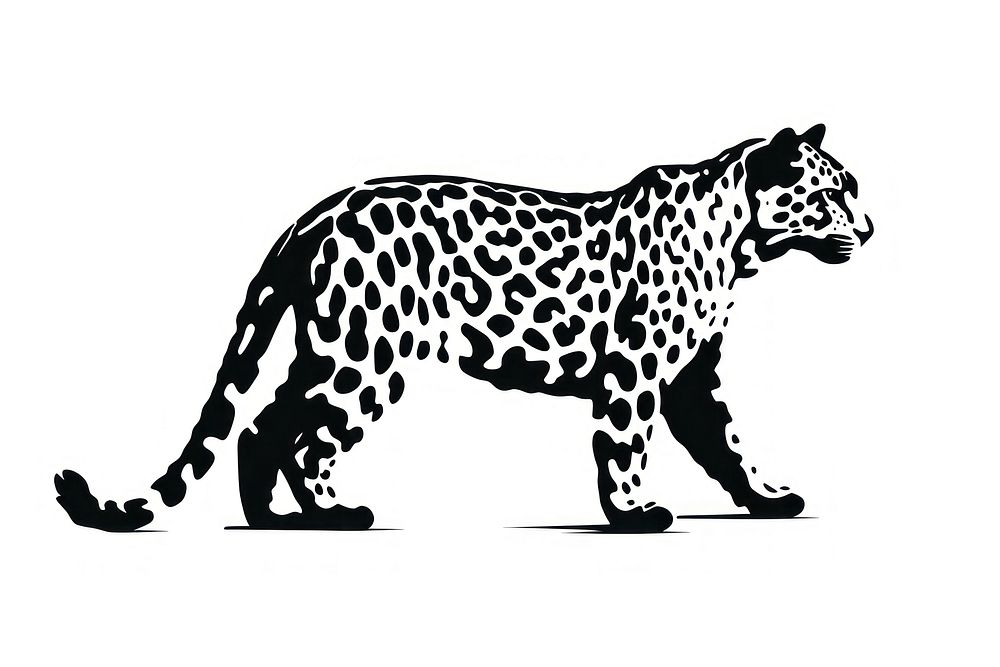 Leopard pattern on brush stroke wildlife cheetah animal. 