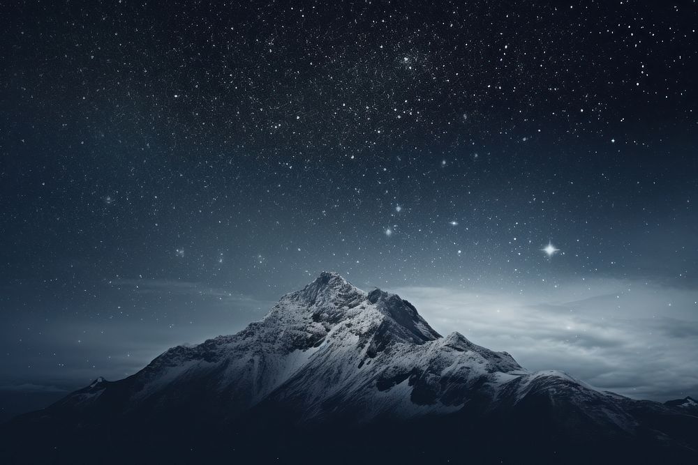 Mountain against stardust landscape space astronomy. AI generated Image by rawpixel.