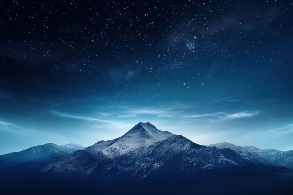 Mountain against stardust landscape outdoors nature. AI generated Image by rawpixel.