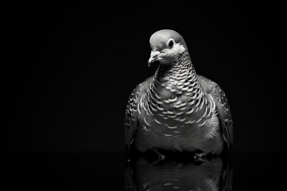 Dove monochrome animal black. AI generated Image by rawpixel.