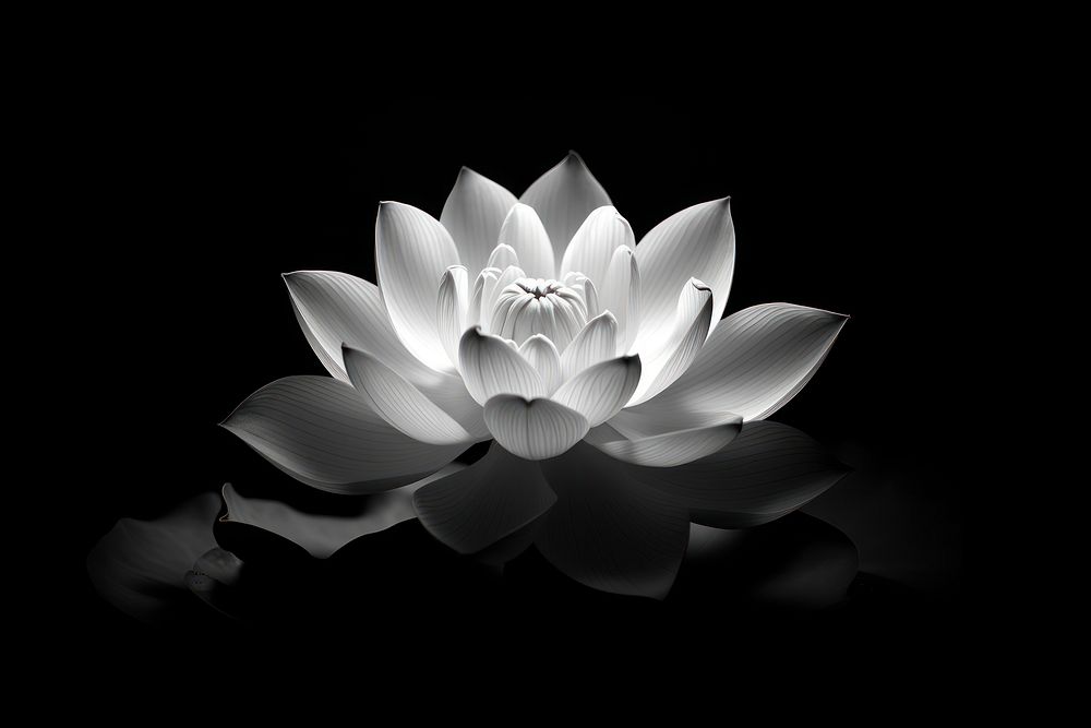 Lotus reflection monochrome flower. 