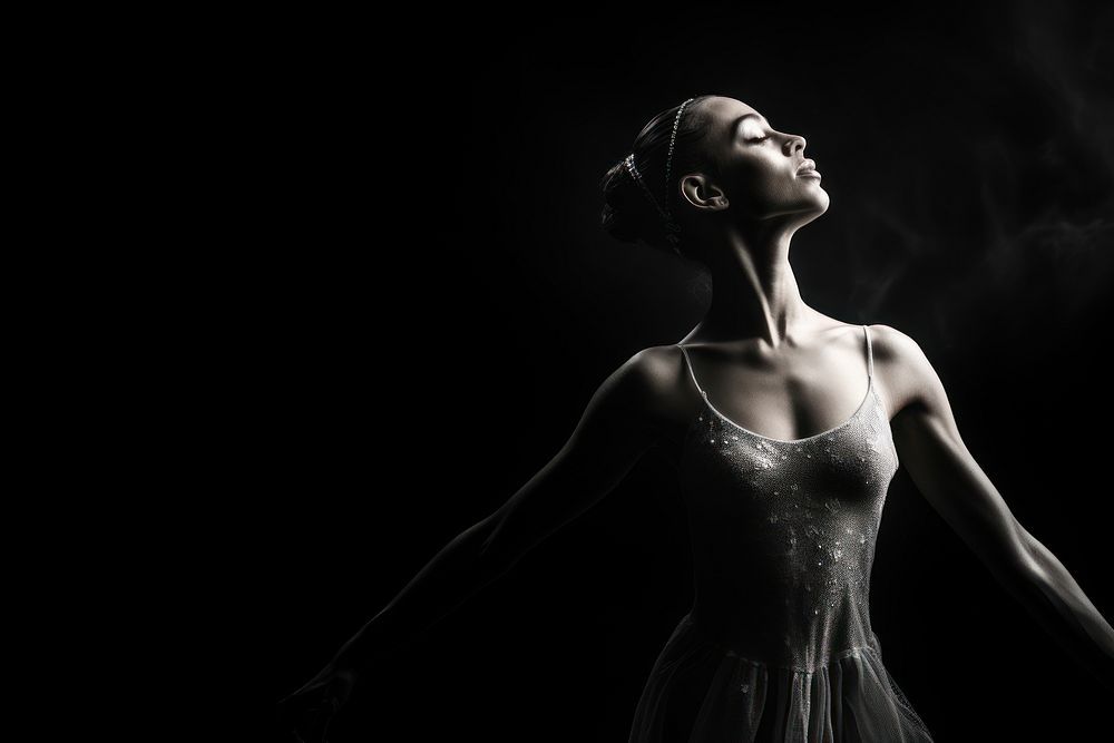 Ballet dancing photography monochrome portrait. AI generated Image by rawpixel.