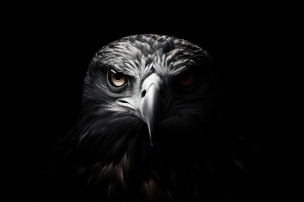 Face of eagle monochrome animal bird. AI generated Image by rawpixel.