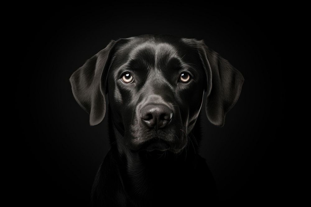 Labrador photography monochrome animal. AI generated Image by rawpixel.