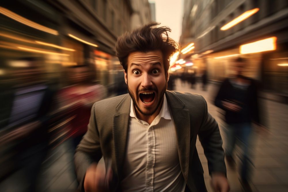 Man selfie photography portrait shouting. AI generated Image by rawpixel.