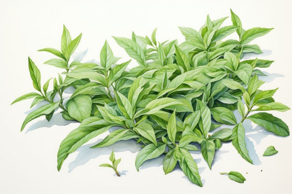 Tea leaves plant herbs leaf. AI generated Image by rawpixel.