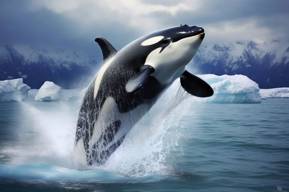 Orca outdoors animal mammal. AI generated Image by rawpixel.
