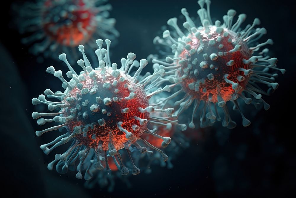 Virus invertebrate underwater chandelier. AI generated Image by rawpixel.