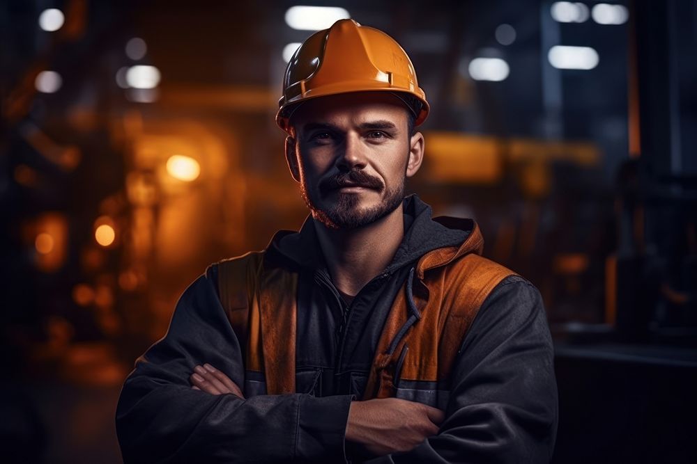 Worker engineering portrait factory. AI generated Image by rawpixel.