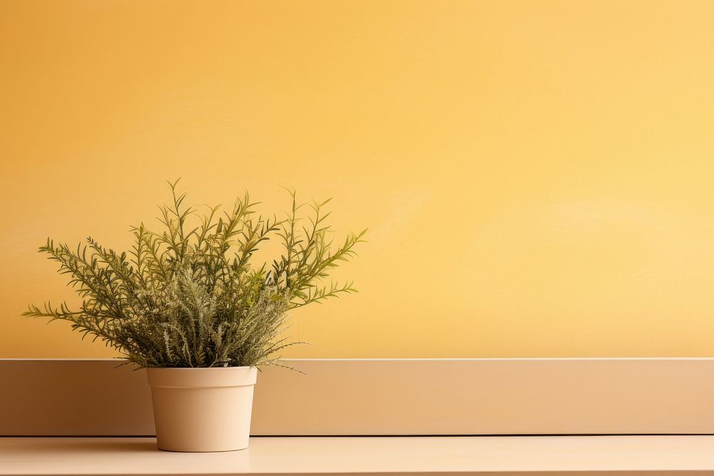 Beige wooden box and plants yellow architecture houseplant. AI generated Image by rawpixel.