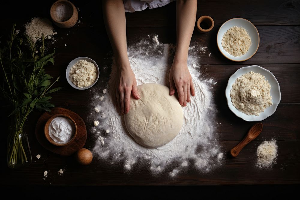Hands of bakers kitchen food ingredient. AI generated Image by rawpixel.