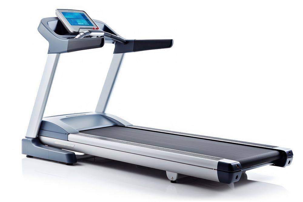 Professional treadmill white background technology exercising. AI generated Image by rawpixel.
