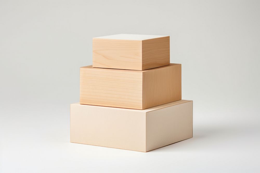 Stack of 3 box cardboard carton wood. AI generated Image by rawpixel.