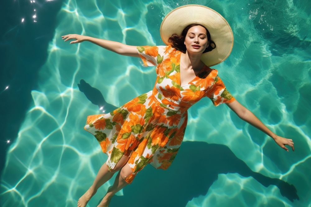 Thai woman swimming summer floating. AI generated Image by rawpixel.