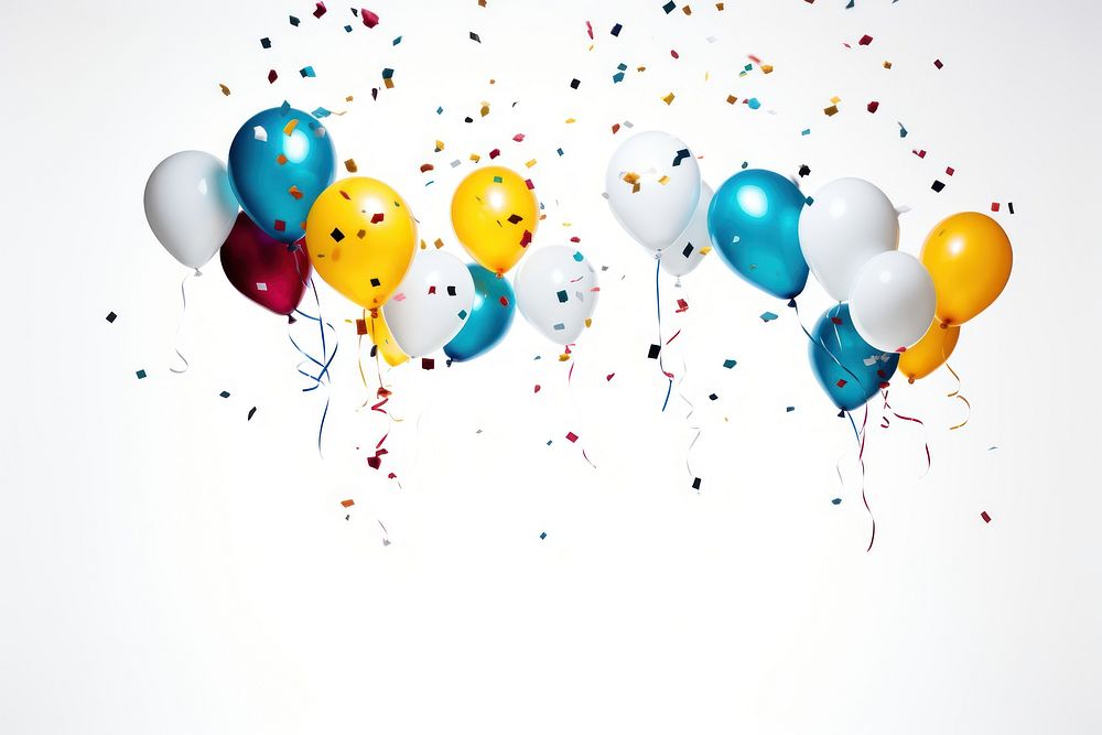 Celebrate confetti balloon celebration. AI generated Image by rawpixel.