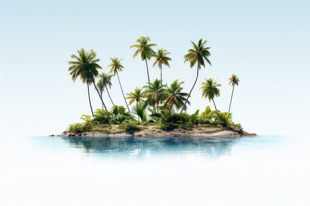 Coconut trees island outdoors nature plant. AI generated Image by rawpixel.