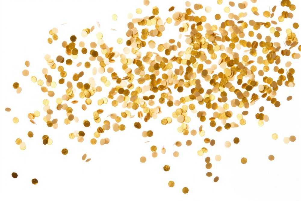 Gold confettis backgrounds white background splattered. AI generated Image by rawpixel.