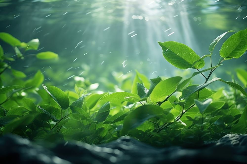 Green leaves backgrounds sunlight outdoors. AI generated Image by rawpixel.