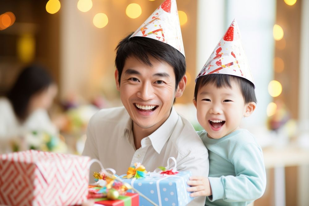 Happy kid party birthday father. AI generated Image by rawpixel.