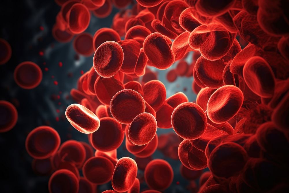 Hemoglobin biology magnification microbiology. AI generated Image by rawpixel.