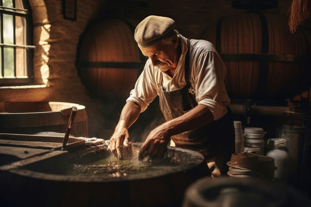Working in wine process cellar adult man. AI generated Image by rawpixel.