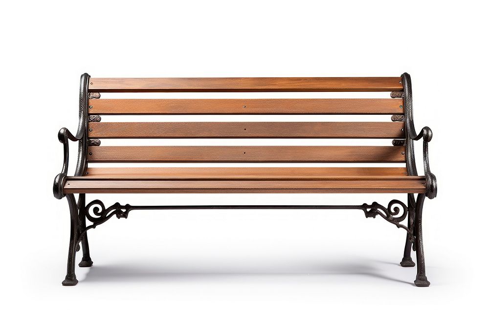 Park bench furniture white background | Free Photo - rawpixel