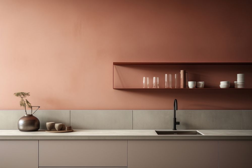 Kitchen architecture shelf sink. AI generated Image by rawpixel.