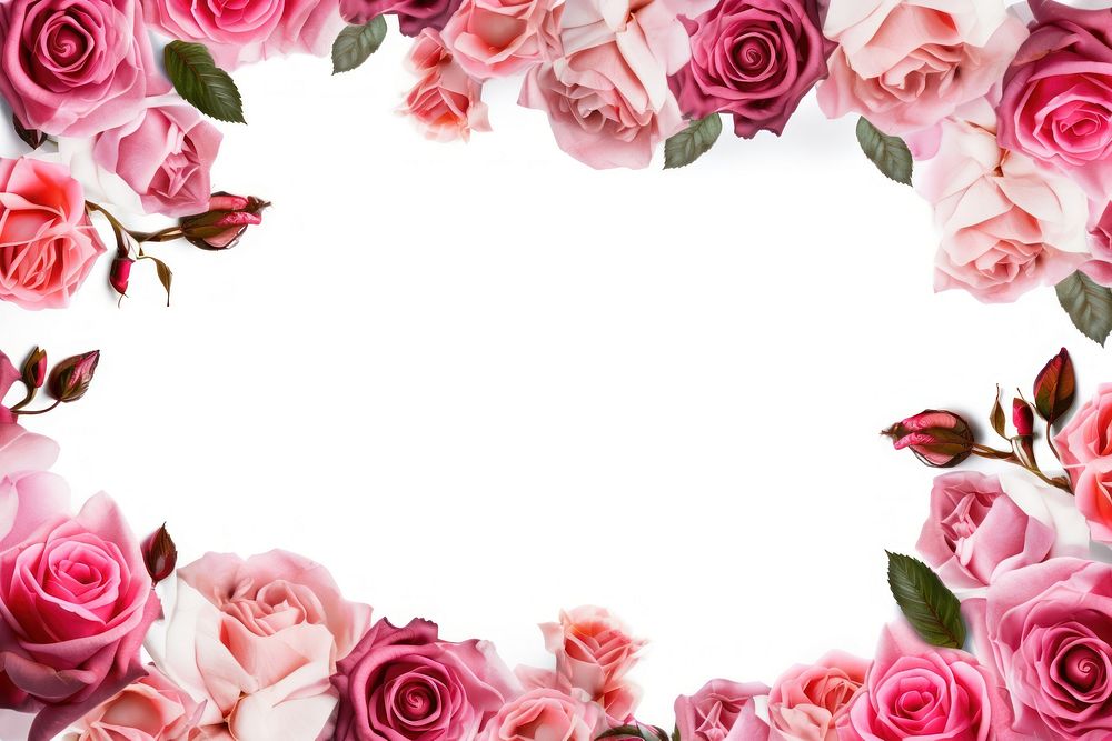 Roses frame border rose backgrounds pattern. AI generated Image by rawpixel.