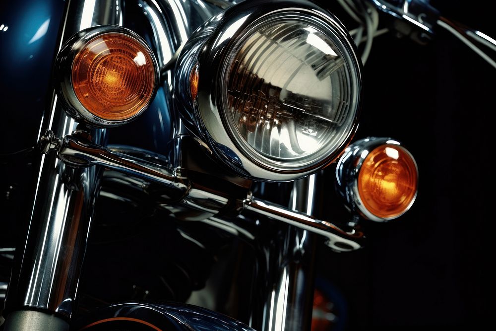 Motorcycle headlight vehicle transportation. AI generated Image by rawpixel.