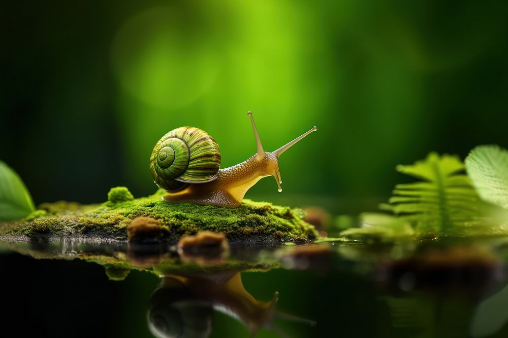 Snail green animal insect. AI generated Image by rawpixel.